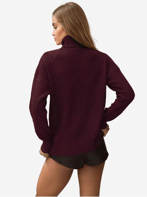 Pull en tricot à col roulé - Kiabi