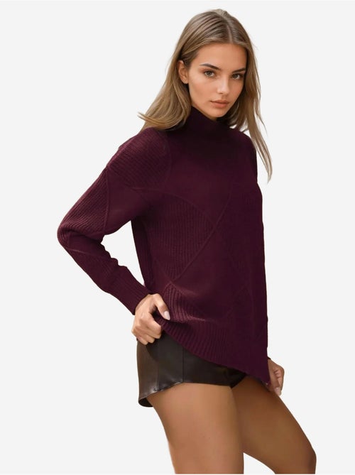 Pull en tricot à col roulé - Kiabi