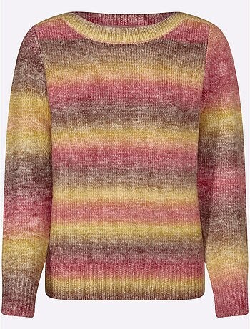 Pull en tricot à col U et manches longues en grosses mailles - Taille standard - Witt