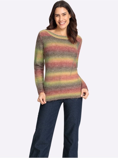 Pull en tricot à col U et manches longues en grosses mailles - Taille standard - Witt - Kiabi Pull en tricot à col U et manches longues en grosses mailles - Taille standard - Witt - Kiabi
