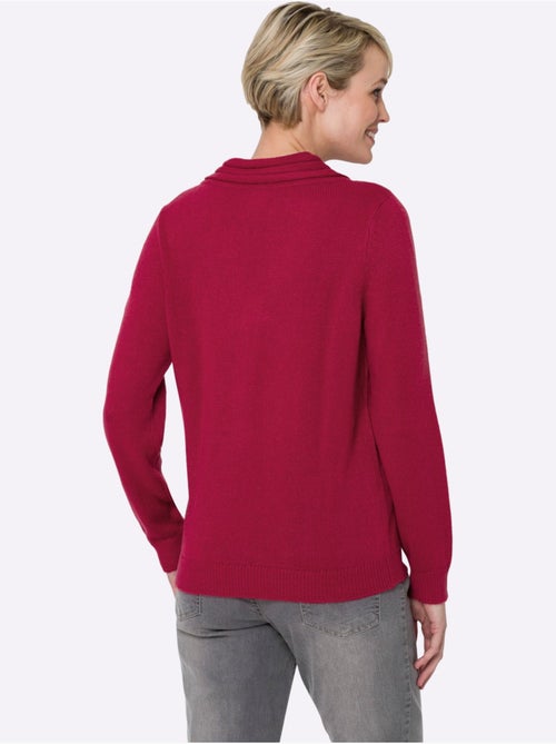 Pull en tricot à col v avec bords-côtes aux manches et ourlet - taille standard - moda vilona - Kiabi Pull en tricot à col v avec bords-côtes aux manches et ourlet - taille standard - moda vilona - Kiabi