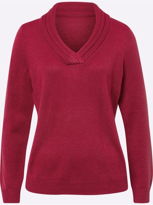 Pull en tricot à col v avec bords-côtes aux manches et ourlet - taille standard - moda vilona - Kiabi Pull en tricot à col v avec bords-côtes aux manches et ourlet - taille standard - moda vilona - Kiabi