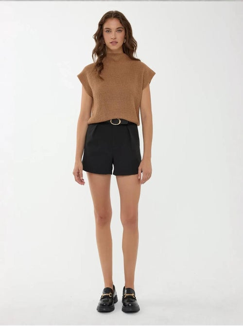 Pull en tricot à demi-col roulé - Kiabi