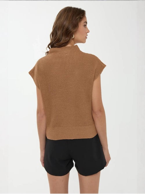 Pull en tricot à demi-col roulé - Kiabi