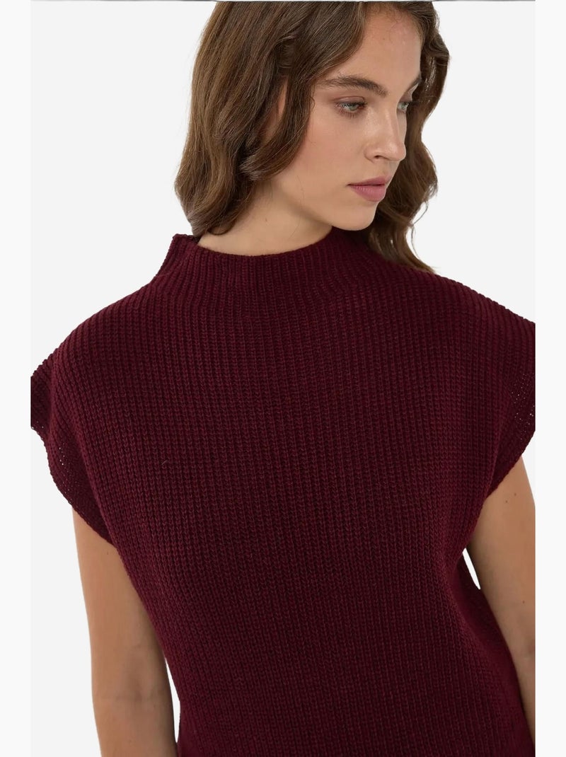 Pull en tricot à demi-col roulé hiccup Rouge bordeaux - Kiabi