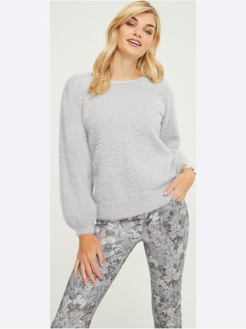Pull en tricot à encolure ronde avec manches larges et doux - Taille standard - Helline - Kiabi