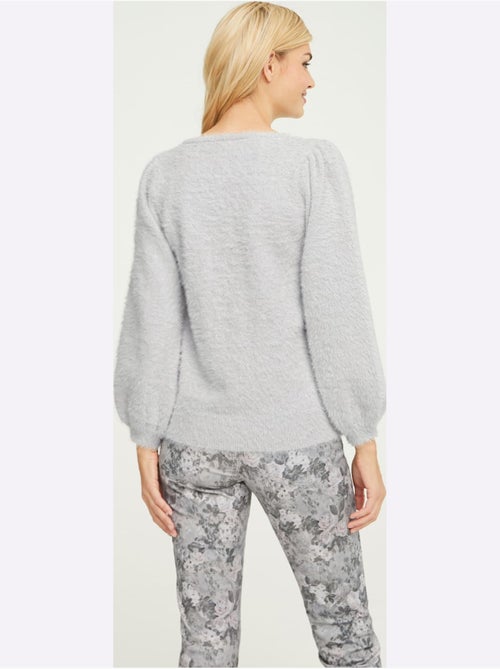 Pull en tricot à encolure ronde avec manches larges et doux - Taille standard - Helline - Kiabi
