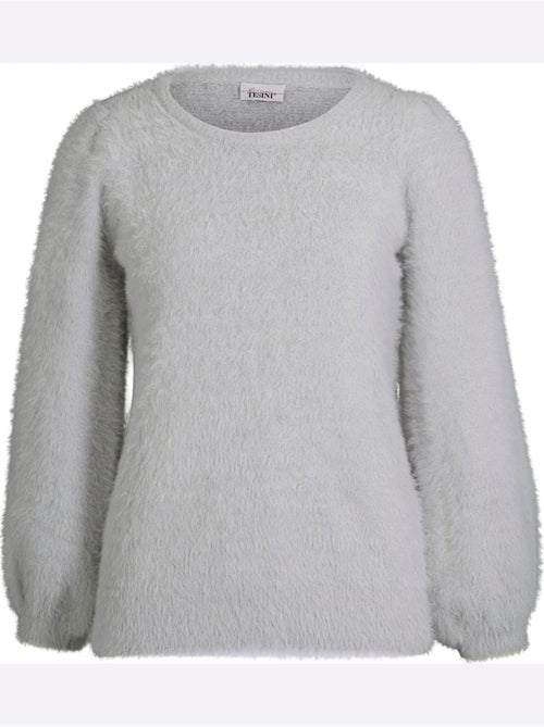 Pull en tricot à encolure ronde avec manches larges et doux - Taille standard - Helline - Kiabi