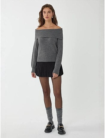 Pull en tricot à épaules dénudées