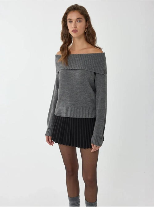 Pull en tricot à épaules dénudées - Kiabi