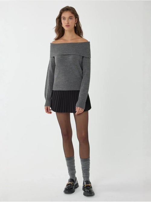 Pull en tricot à épaules dénudées - Kiabi