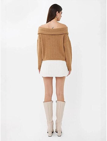 Pull en tricot à épaules dénudées