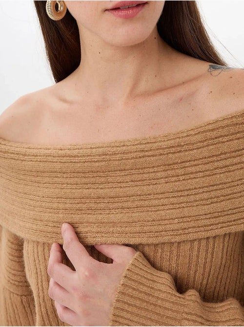Pull en tricot à épaules dénudées - Kiabi Pull en tricot à épaules dénudées - Kiabi