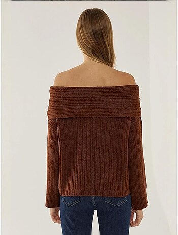 Pull en tricot à épaules dénudées