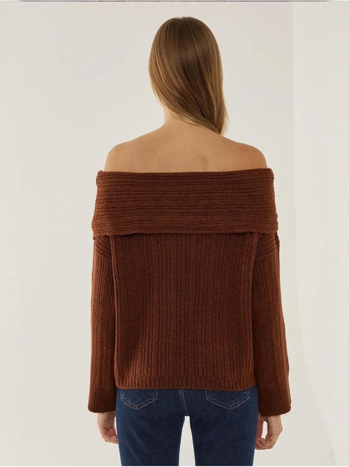 Pull en tricot à épaules dénudées - Kiabi