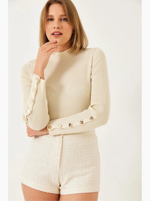 Pull en tricot à manches boutonnées lucci - Kiabi Pull en tricot à manches boutonnées lucci - Kiabi