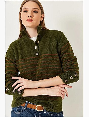 Pull en tricot à manches boutonnées lucci