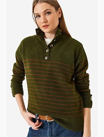 Pull en tricot à manches boutonnées lucci