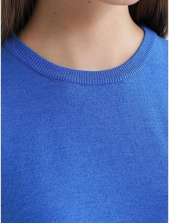 Pull en tricot à manches courtes et col ras du cou mixray