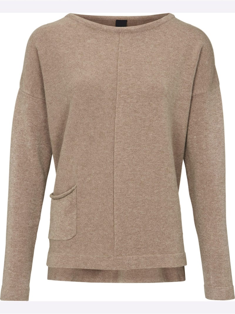 Pull En Tricot Agréables à Porter - Taille Standard - Helline Gris taupe - Kiabi