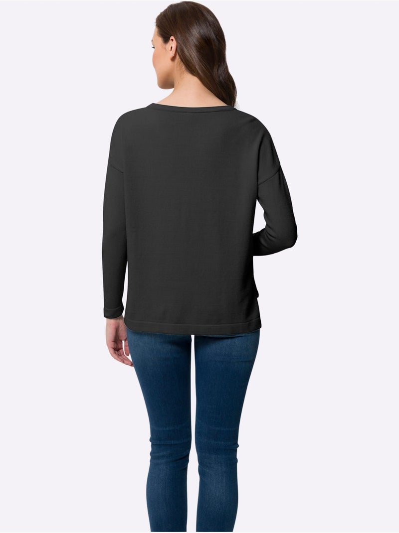 Pull En Tricot Agréables à Porter - Taille Standard - Helline Noir - Kiabi