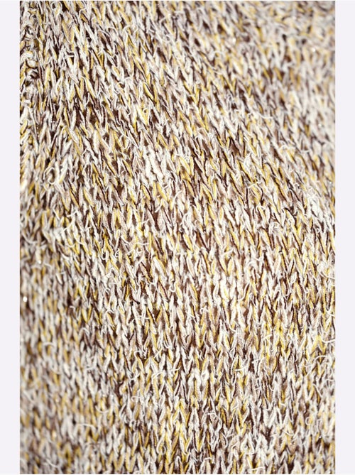 Pull en tricot ajouré à col rond et manches trois quart - Taille standard - Helline - Kiabi