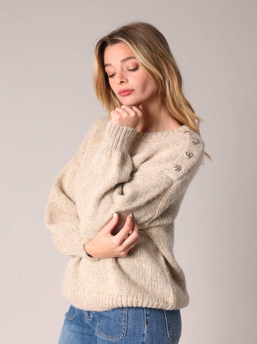 Pull en tricot avec boutons décoratifs 'Deeluxe' - Kiabi
