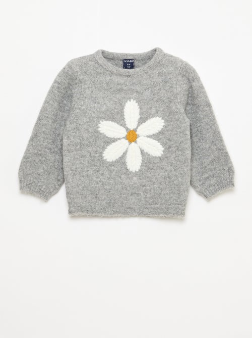 Pull en tricot avec broderie - Kiabi