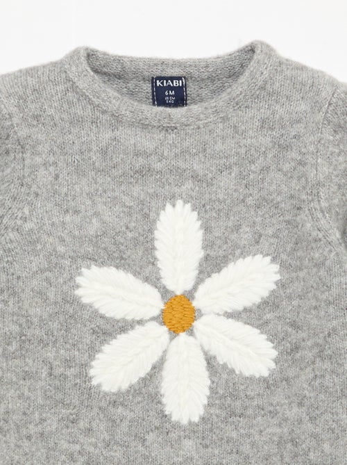 Pull en tricot avec broderie - Kiabi