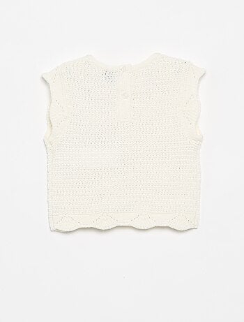 Pull en tricot avec broderies 'cœurs'