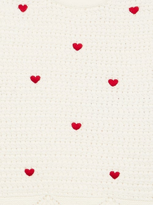 Pull en tricot avec broderies 'cœurs' - Kiabi Pull en tricot avec broderies 'cœurs' - Kiabi
