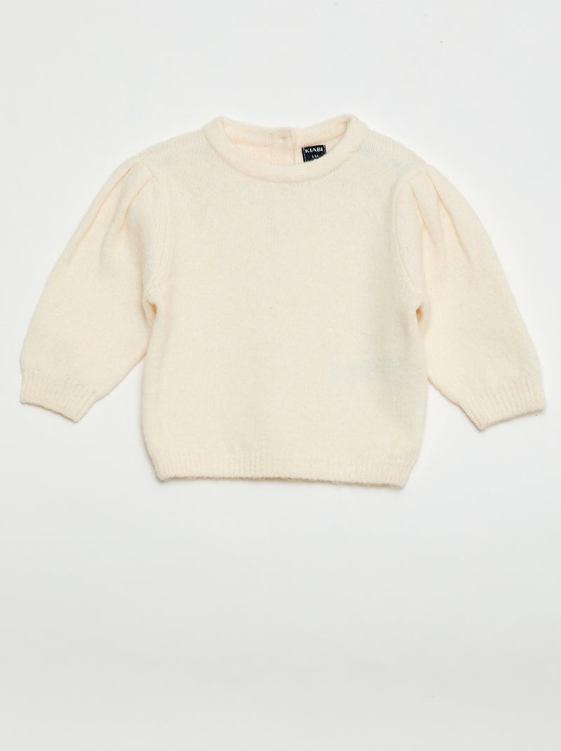 Pull en tricot avec col amovible Beige - Kiabi