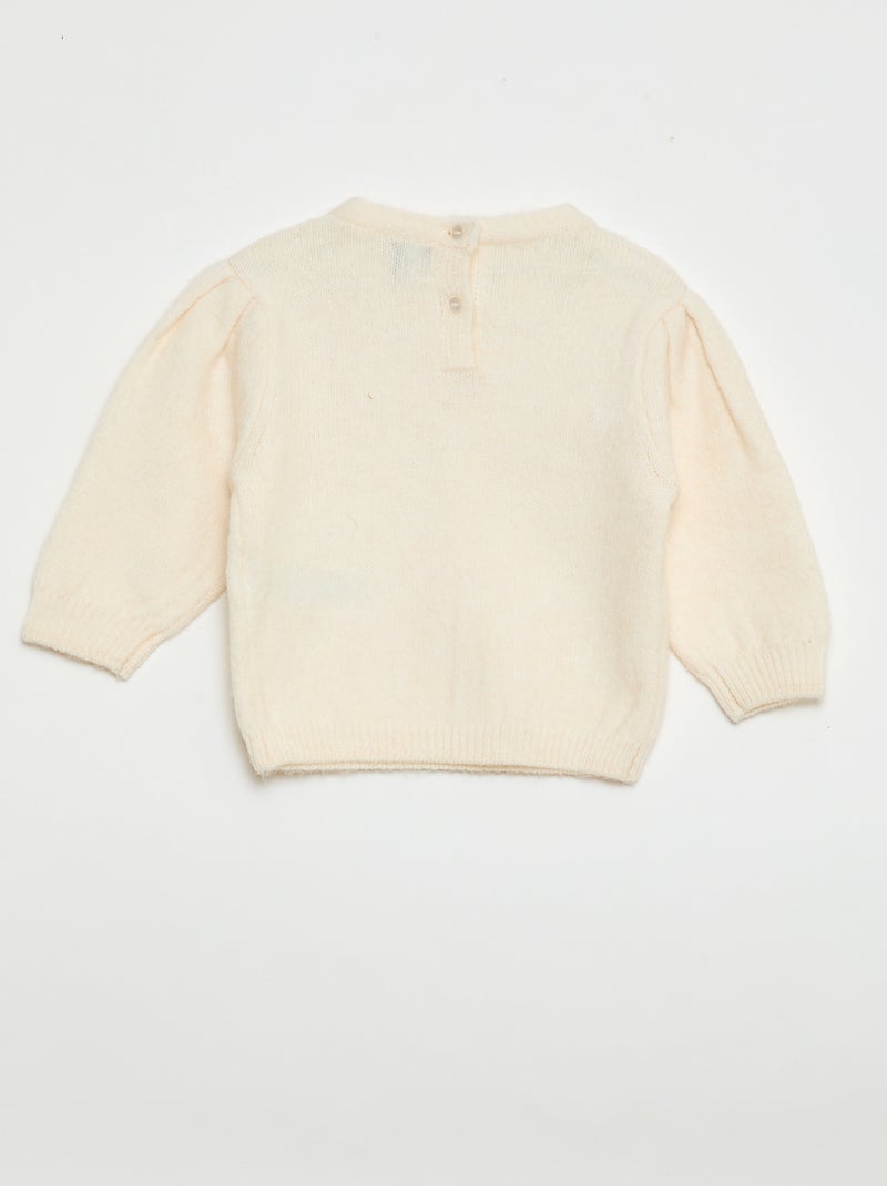 Pull en tricot avec col amovible Beige - Kiabi