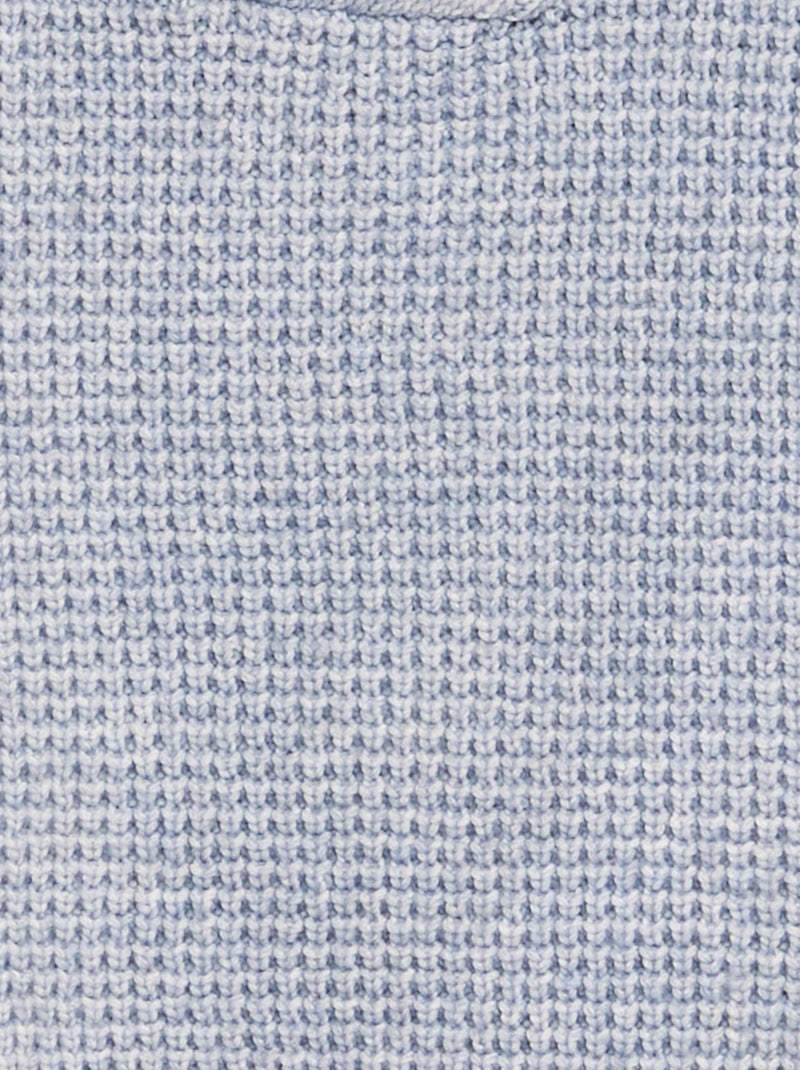 Pull en tricot avec col châle Bleu - Kiabi