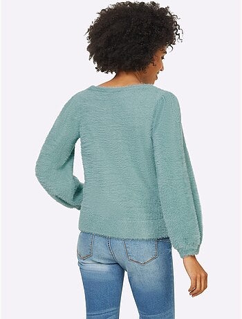 Pull en tricot très chaud avec encolure ronde et manches larges - taille standard - helline