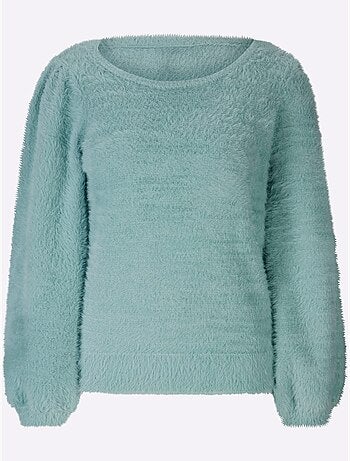 Pull en tricot très chaud avec encolure ronde et manches larges - taille standard - helline