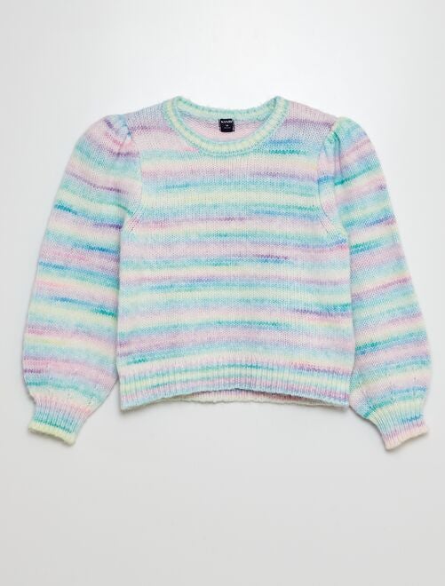 Pull en tricot avec manches forme ballon - Kiabi