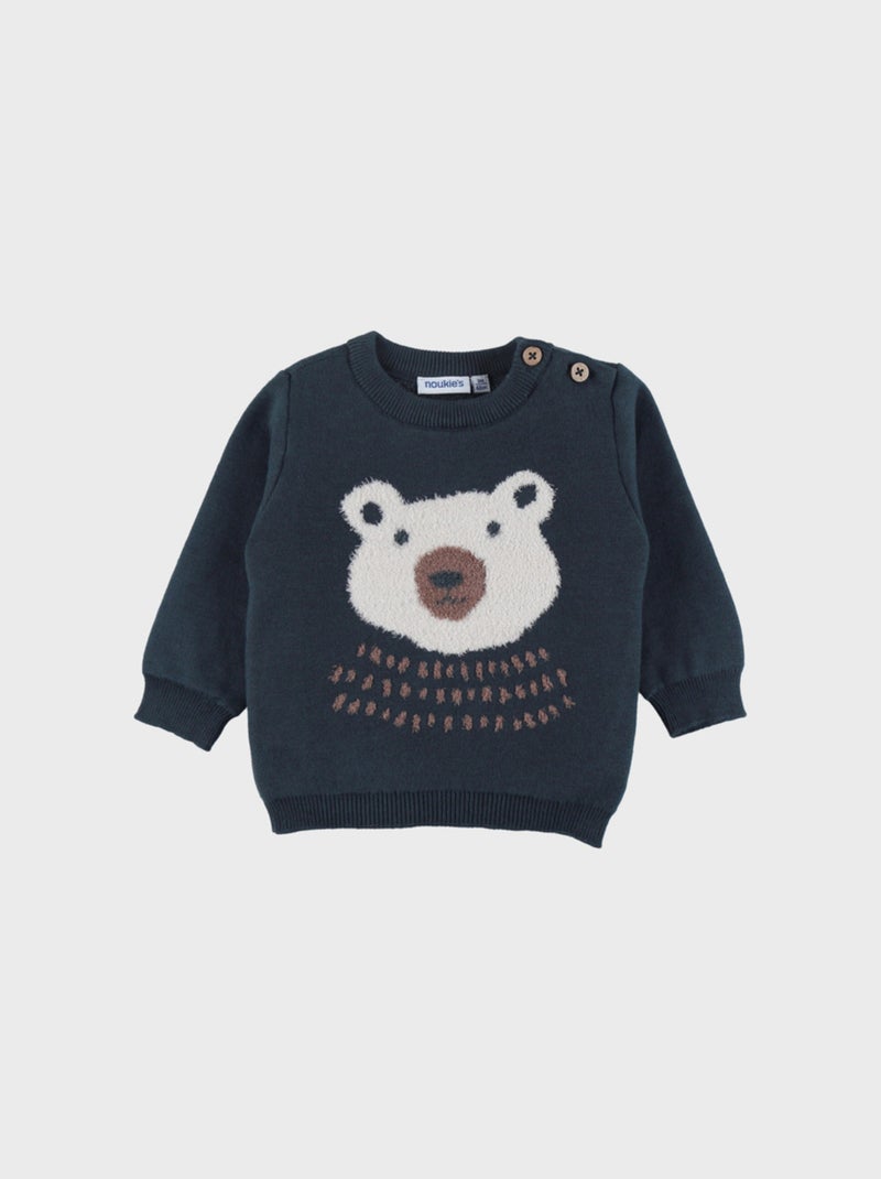 Pull en tricot avec motif ours Noukie's Bleu - Kiabi