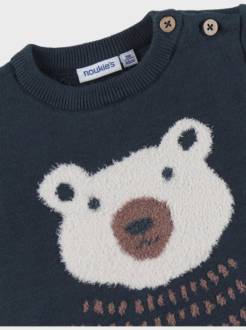 Pull en tricot avec motif ours Noukie's Bleu - Kiabi