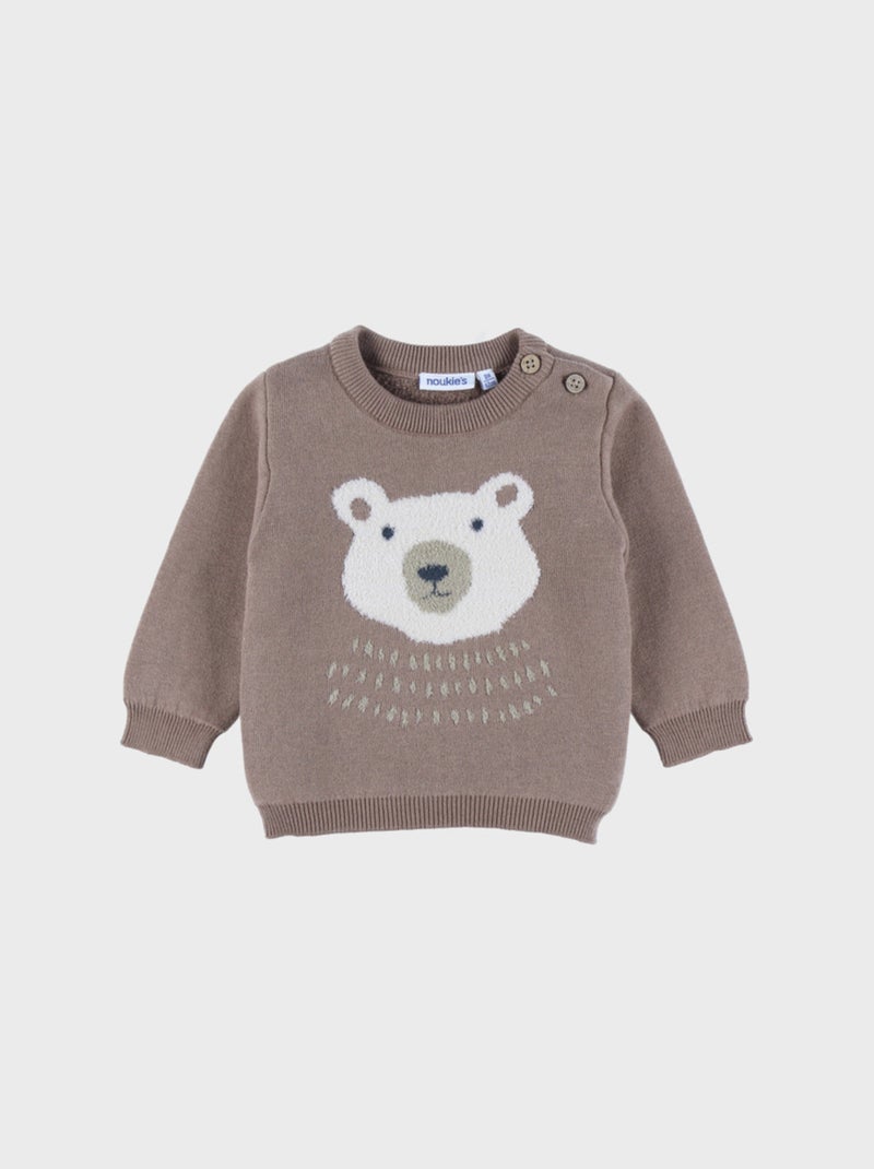 Pull en tricot avec motif ours Noukie's Marron - Kiabi