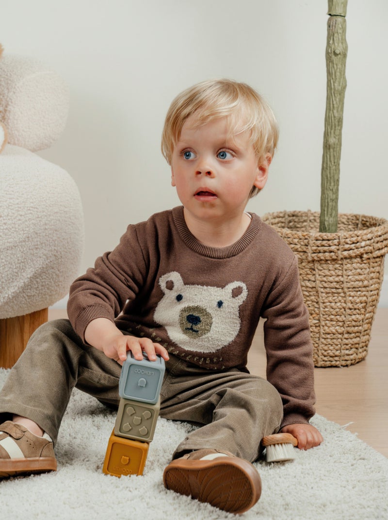 Pull en tricot avec motif ours Noukie's Marron - Kiabi