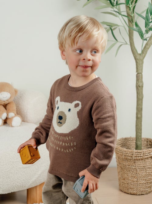 Pull en tricot avec motif ours Noukie's - Kiabi