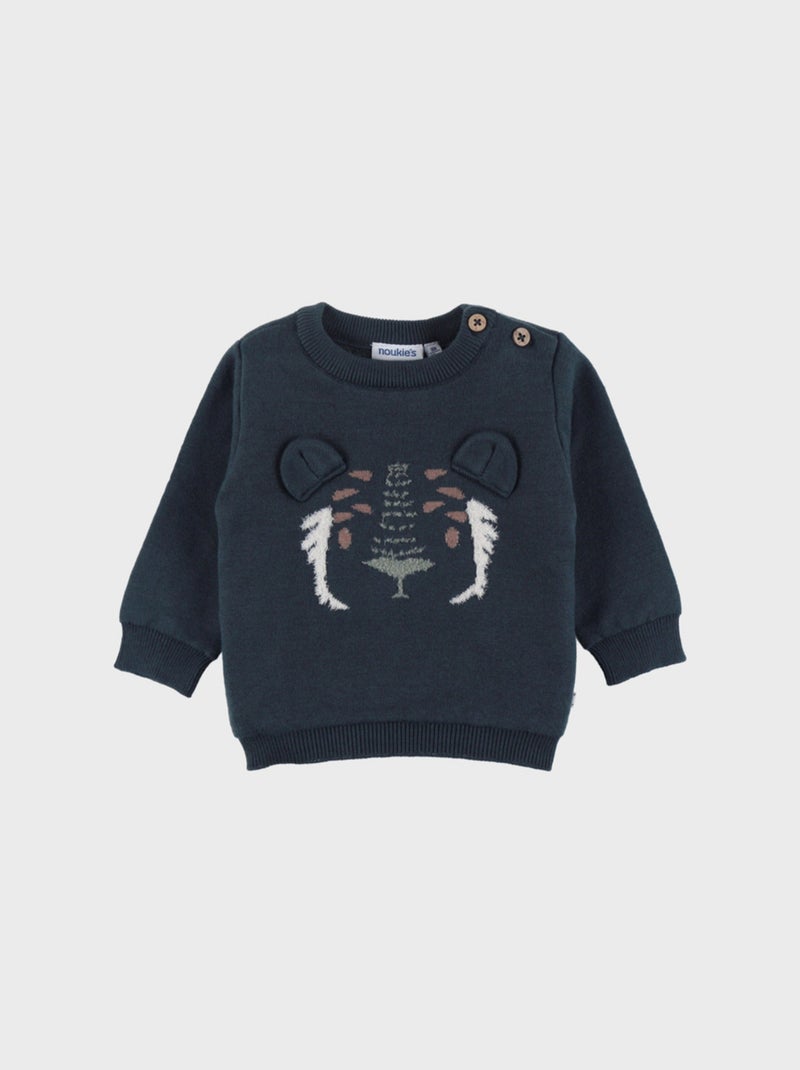 Pull en tricot avec motif tigre Noukie's Bleu - Kiabi