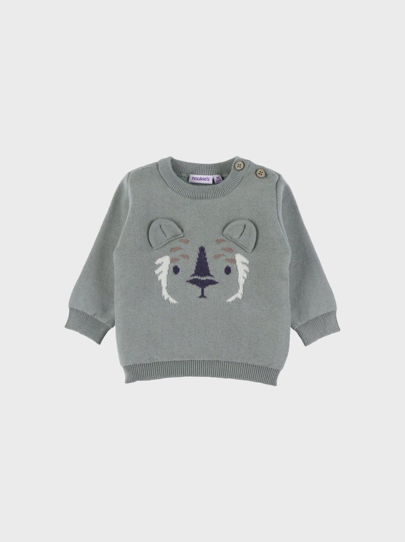 Pull en tricot avec motif tigre Noukie's Vert - Kiabi
