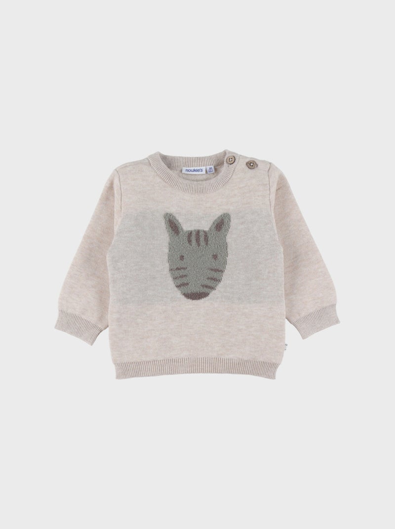 Pull en tricot avec motif zèbre Noukie's Beige - Kiabi