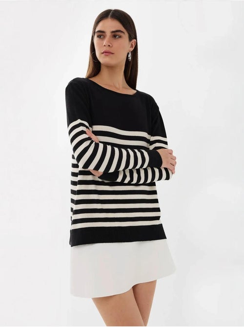 Pull en tricot basique rayé - Kiabi Pull en tricot basique rayé - Kiabi