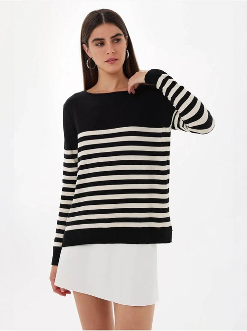 Pull en tricot basique rayé - Kiabi Pull en tricot basique rayé - Kiabi