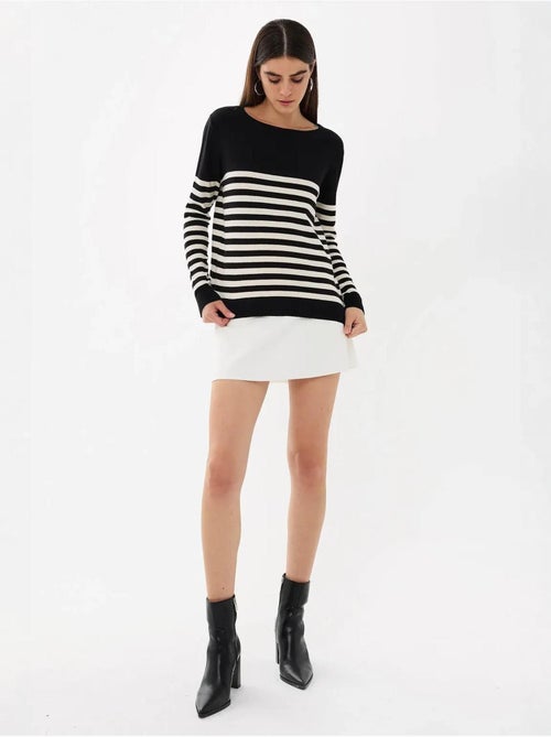Pull en tricot basique rayé - Kiabi Pull en tricot basique rayé - Kiabi