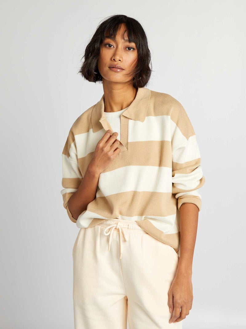 Pull en tricot Blanc - Kiabi