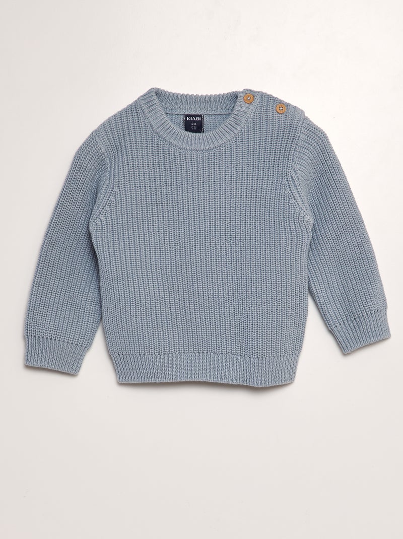 Pull en tricot Bleu ciel - Kiabi